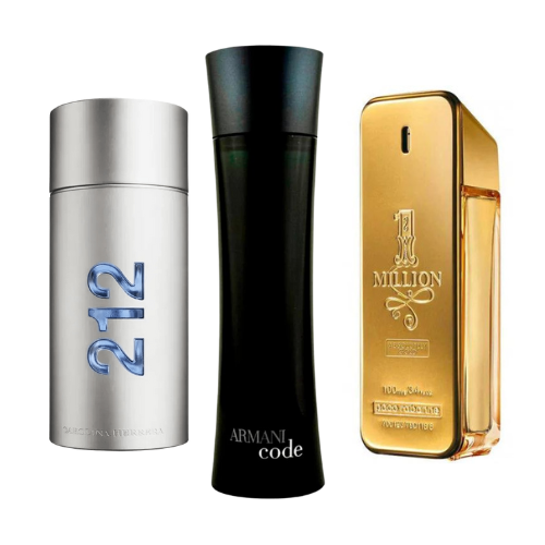 SADA 3 PARFÉMŮ 212 MEN NYC, PACO RABANNE ONE MILION, ARMANI CODE HOMME 100ML