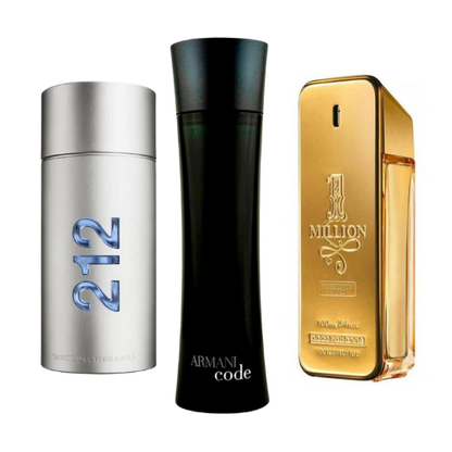 SADA 3 PARFÉMŮ 212 MEN NYC, PACO RABANNE ONE MILION, ARMANI CODE HOMME 100ML
