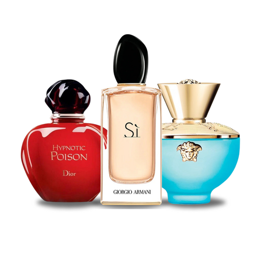SADA 3 PARFÉMŮ DIOR HYPNOTIC POISON, GIORGIO ARMANI SÌ, VERSACE DYLAN TURQUOISE 100ML